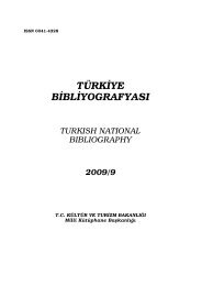 türk ye b bl yografyası turkısh natıonal bıblıography ... - Milli Kütüphane