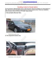 Installing Guide for Honda Spirior - Car DVD Player