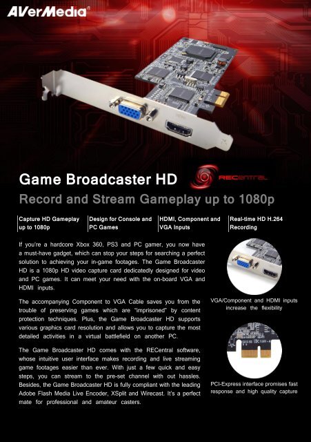 Avermedia game broadcaster hd sale