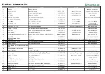 Exhibitors Information List