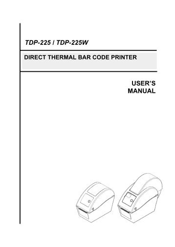 TSC TDP-225 User Manual - FlexiSchools