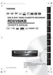 hdd & dvd / video cassette recorder rdxv60kb owner's ... - UK - Toshiba