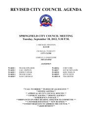 revised city council agenda - Office of the City Clerk Springfield, IL