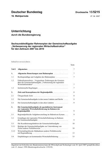 Deutscher Bundestag Unterrichtung - EFRE