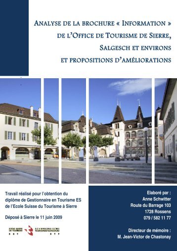 analyse de la brochure « information de l - tourisme association des ...