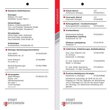 Notruftafel (PDF / 42 KB) - in Ditzingen