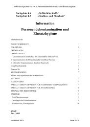 Information Personendekontamination und Einsatzhygiene