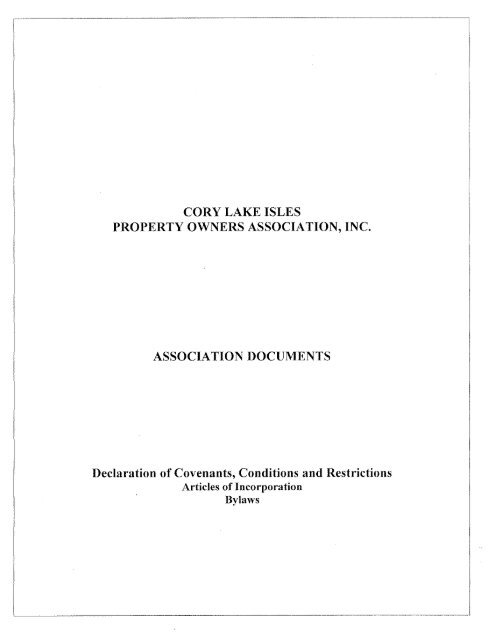 Deed Restrictions - cory lake isles