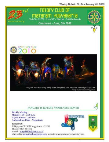 1 No.24IJanuary 4thI2010 - Rotary Club of Mataram Yogyakarta
