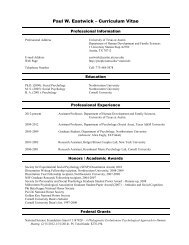 Paul W. Eastwick – Curriculum Vitae - The University of Texas at ...