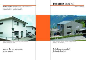 Ausgezeichnete Partnerschaft für Neu-, An - Reichlin Bau AG
