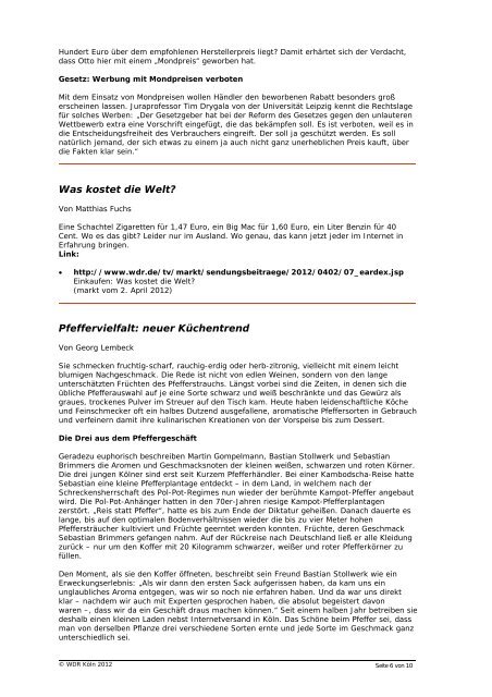 PDF zur Sendung vom 23. April 2012 - WDR.de