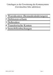 1 Warenkonten (Bestandesänderungen) 2 Debitorenverluste 3 ...