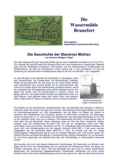 Die Wassermuhle Brunefort Samtgemeinde Lathen