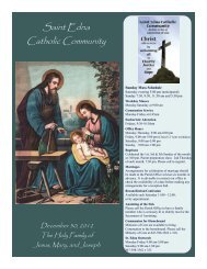 Wednesday, January 9, 2013, 7:00 pm - St. Edna Catholic Church