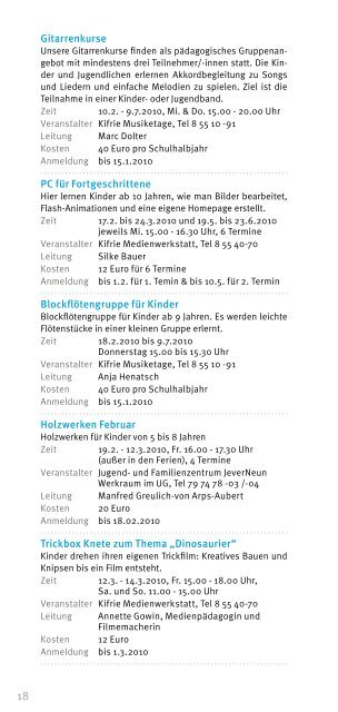 PROGRAMM - Kinderfreizeittreff Menzeldorf - Nachbarschaftsheim ...