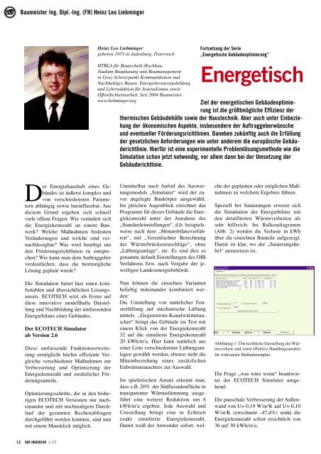 Energetisch optimieren und simulieren - Energieausweis