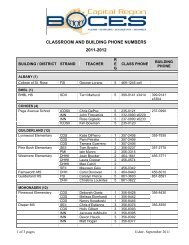 CLASSROOM AND BUILDING PHONE NUMBERS 2011-2012