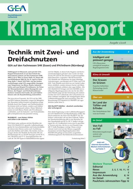 KlimaReport 1_2008 - bei der GEA Deichmann Umwelttechnik