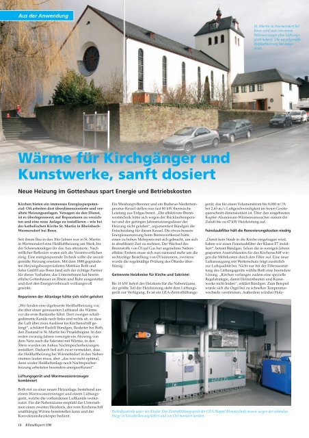 KlimaReport 1_2008 - bei der GEA Deichmann Umwelttechnik