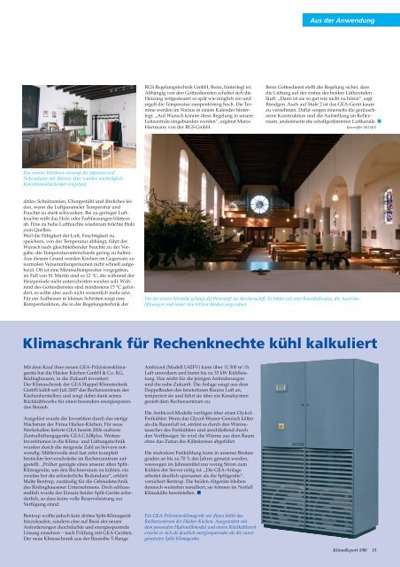 KlimaReport 1_2008 - bei der GEA Deichmann Umwelttechnik