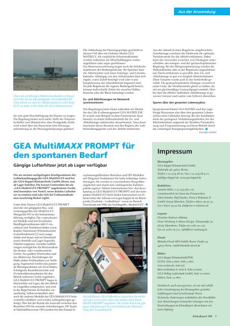 KlimaReport 1_2008 - bei der GEA Deichmann Umwelttechnik