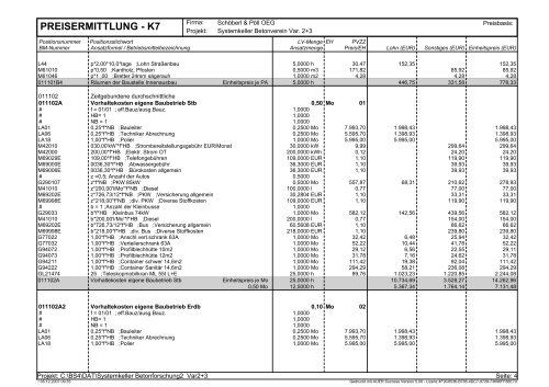 preisermittlung - k7 - VÖB Verband Österreichischer Beton -und ...