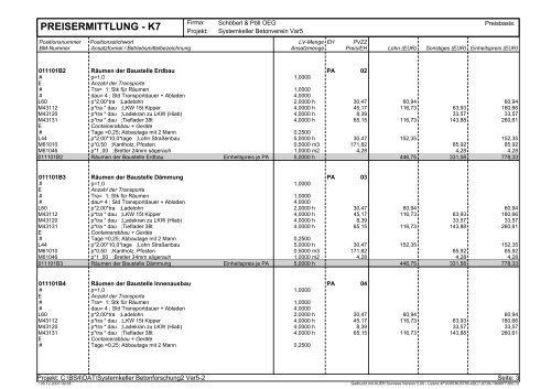 preisermittlung - k7 - VÖB Verband Österreichischer Beton -und ...