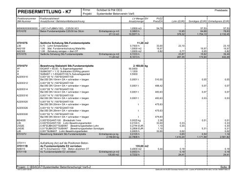 preisermittlung - k7 - VÖB Verband Österreichischer Beton -und ...