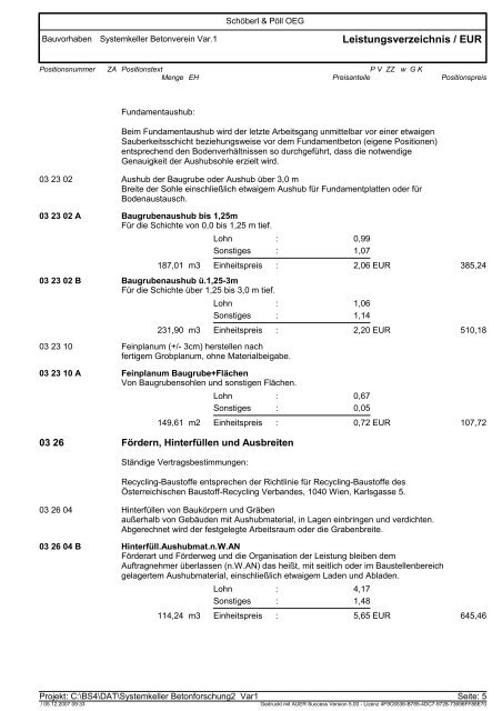 preisermittlung - k7 - VÖB Verband Österreichischer Beton -und ...