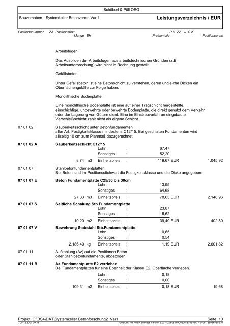 preisermittlung - k7 - VÖB Verband Österreichischer Beton -und ...