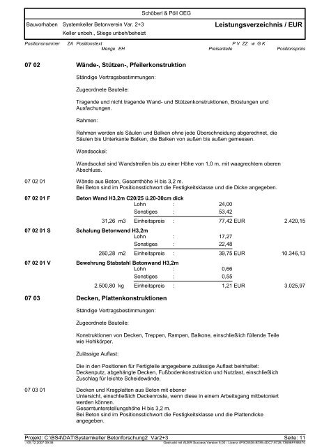 preisermittlung - k7 - VÖB Verband Österreichischer Beton -und ...