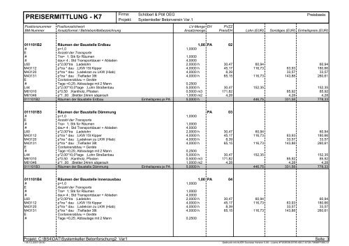 preisermittlung - k7 - VÖB Verband Österreichischer Beton -und ...