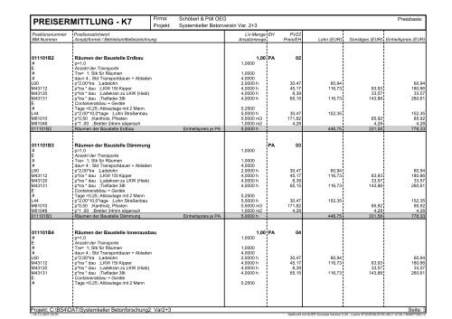 preisermittlung - k7 - VÖB Verband Österreichischer Beton -und ...