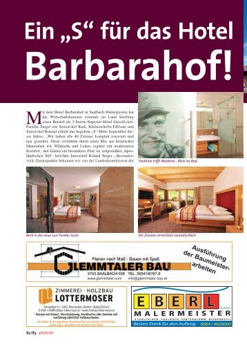 Ein „S“ für das Hotel - Hotel Barbarahof
