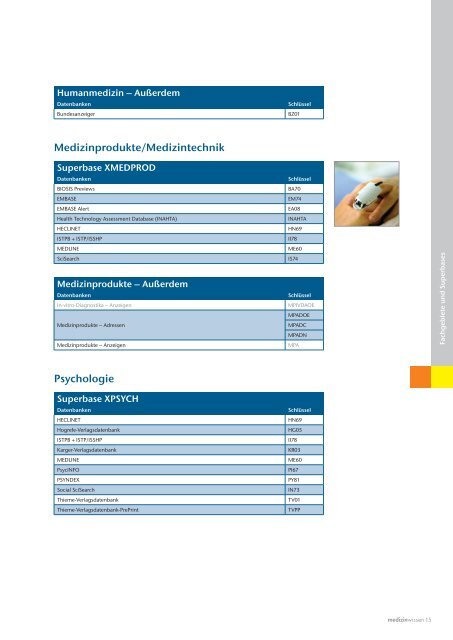 Medizin-Recherche und Datenbankangebot 2011 - DIMDI