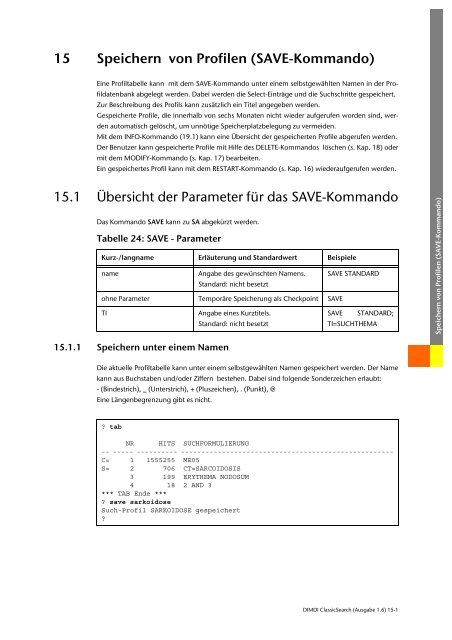 Benutzerhandbuch zur DIMDI ClassicSearch