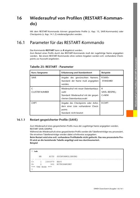 Benutzerhandbuch zur DIMDI ClassicSearch