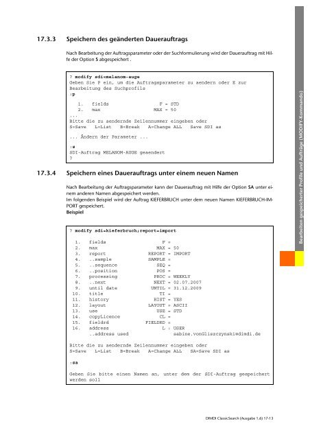 Benutzerhandbuch zur DIMDI ClassicSearch