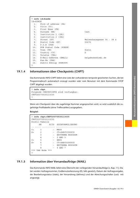 Benutzerhandbuch zur DIMDI ClassicSearch