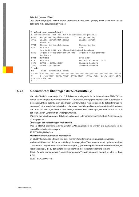 Benutzerhandbuch zur DIMDI ClassicSearch