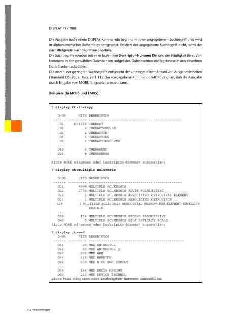 Benutzerhandbuch zur DIMDI ClassicSearch