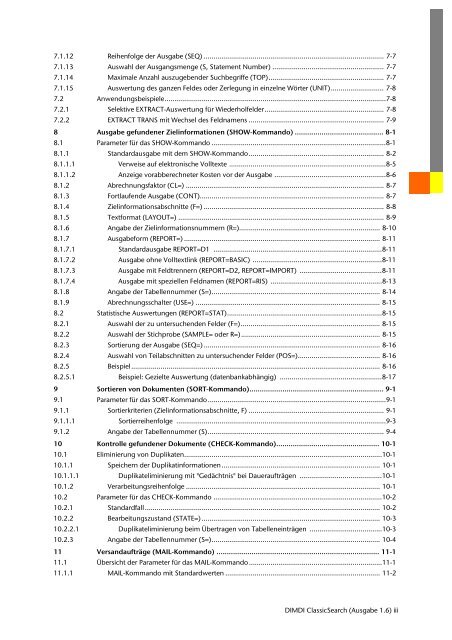 Benutzerhandbuch zur DIMDI ClassicSearch