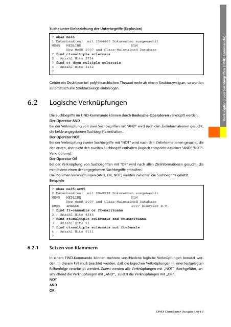 Benutzerhandbuch zur DIMDI ClassicSearch