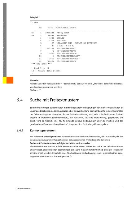 Benutzerhandbuch zur DIMDI ClassicSearch