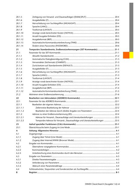 Benutzerhandbuch zur DIMDI ClassicSearch