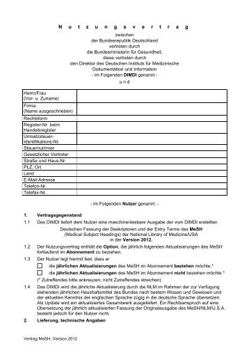 Nutzungsvertrag ( PDF , 29 kB ) - DIMDI