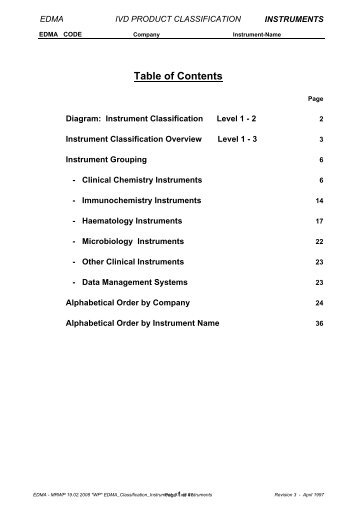 Table of Contents - DIMDI