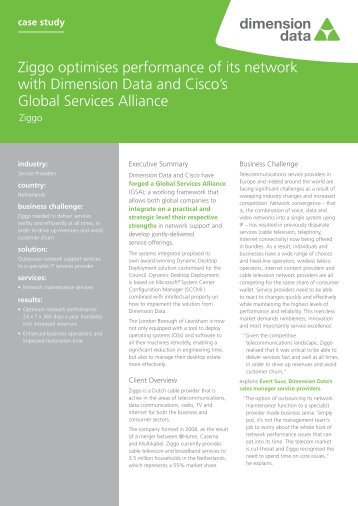 Ziggo Case Study - Dimension Data