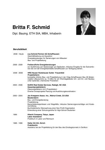 Britta F. Schmid - s+p Schmid Partner AG